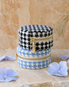 Boite Yvonne Pied de poule Bleu