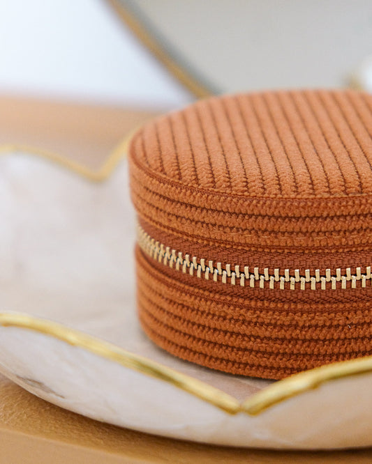 Boite Yvonne Velours Côtelé Camel