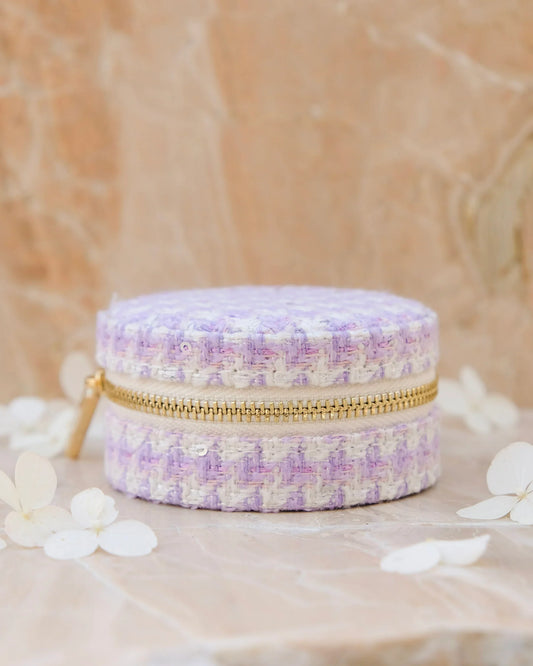 Boite Yvonne Pied de poule Mauve