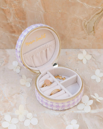 Boite Yvonne Pied de poule Mauve