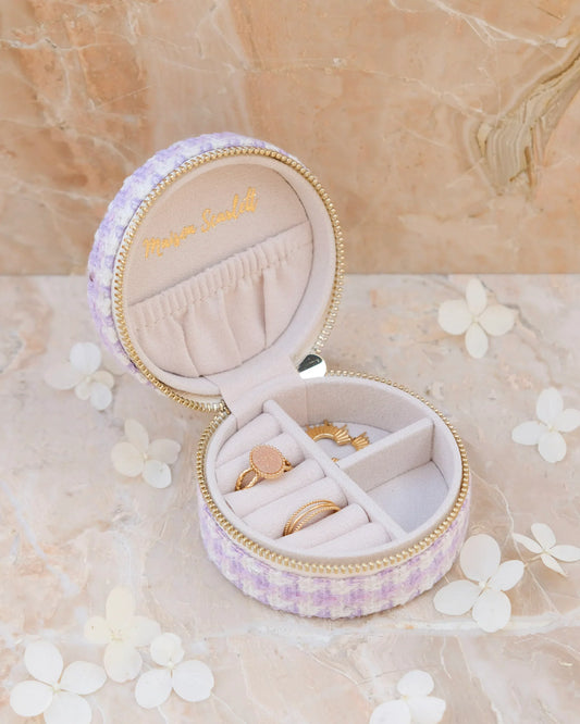 Boite Yvonne Pied de poule Mauve