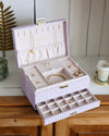Boite Denise Pied-de-poule Mauve