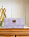 Boite Denise Pied-de-poule Mauve