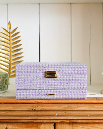 Boite Denise Pied-de-poule Mauve