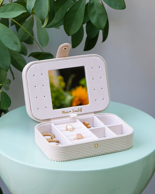 Boite Brigitte Velours côtelé beige