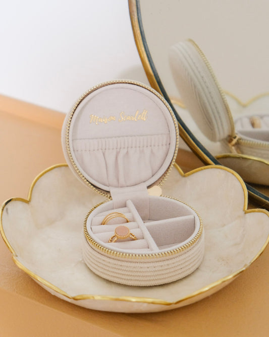 Boite Yvonne Velours Côtelé Beige