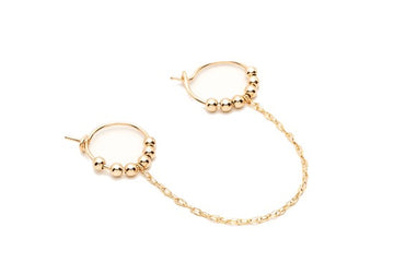 Boucle d'oreille Fruits d'or jumelle chaînette