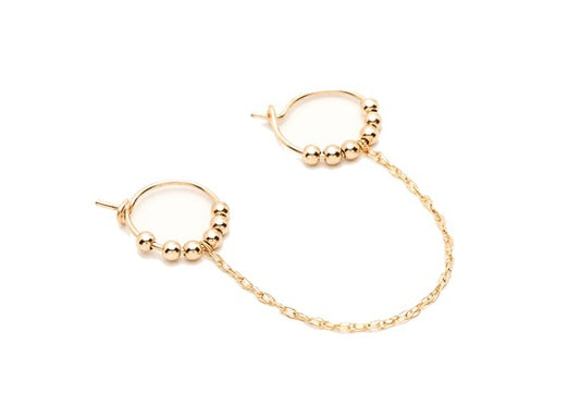 Boucle d'oreille Fruits d'or jumelle chaînette