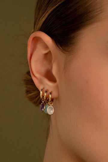 Boucles d'oreilles Azalée - Quartz blanc