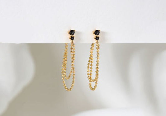 Boucles d'oreilles Damen (noir ou blanc)