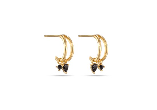 Boucles d'oreilles Gia hoop (noir ou blanc)