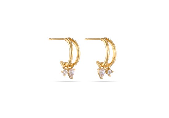Boucles d'oreilles Gia hoop (noir ou blanc)