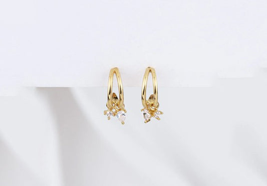 Boucles d'oreilles Gia hoop (noir ou blanc)