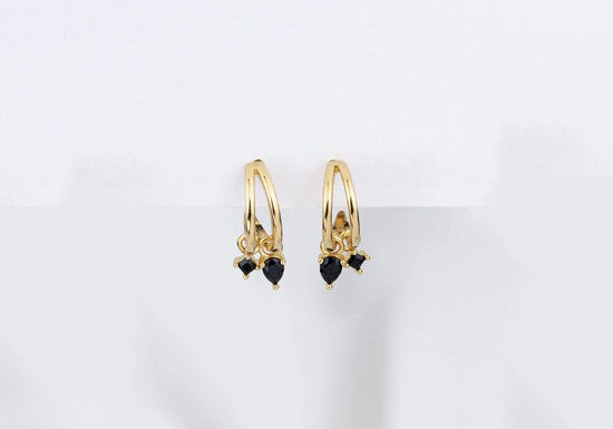 Boucles d'oreilles Gia hoop (noir ou blanc)