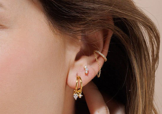 Boucles d'oreilles Gia hoop (noir ou blanc)