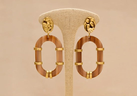 Boucles d'oreilles Keya marron