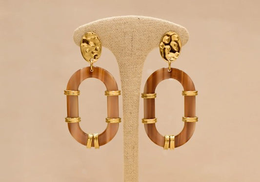 Boucles d'oreilles Keya marron