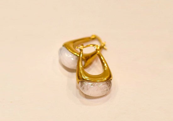 Boucles d'oreilles Okan blanc