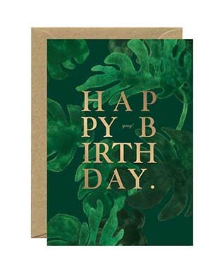 Carte postale Happy birthday monstera