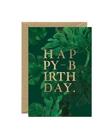 Carte postale Happy birthday monstera