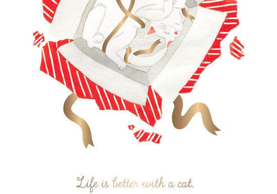 Carte postale Life is better with a cat