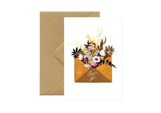 Carte postale Thank you Flower envelop