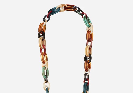 Chaîne Téléphone Ambre multicolore