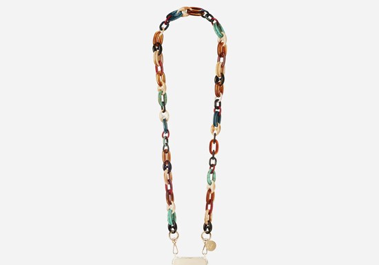 Chaîne Téléphone Ambre multicolore