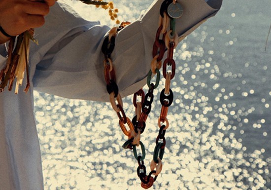 Chaîne Téléphone Ambre multicolore