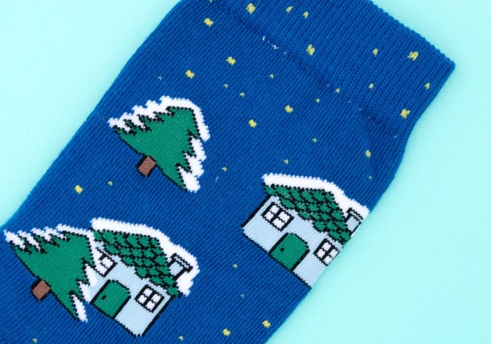 Chaussettes  Village enneigé