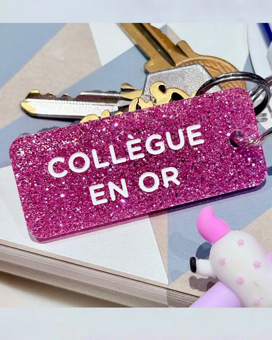 Porte-clés Collègue en or