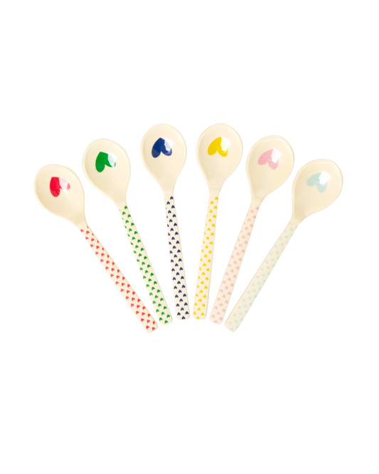 Lot de 6 cuillères à café imprimé "Hearts"