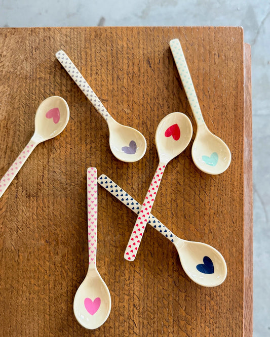 Lot de 6 cuillères à café imprimé "Hearts"