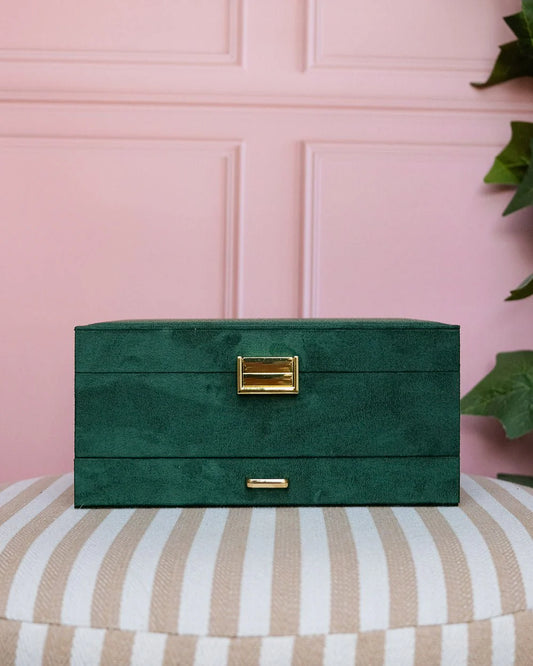 Boite Denise Velours Vert