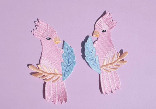 Duo de patchs thermocollants oiseaux Cacatoès