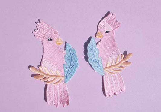Duo de patchs thermocollants oiseaux Cacatoès