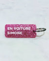 Porte-clés "En voiture Simone" - Rose