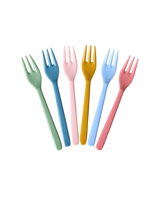 Fourchettes à gâteau - Multicolore - Lot de 6