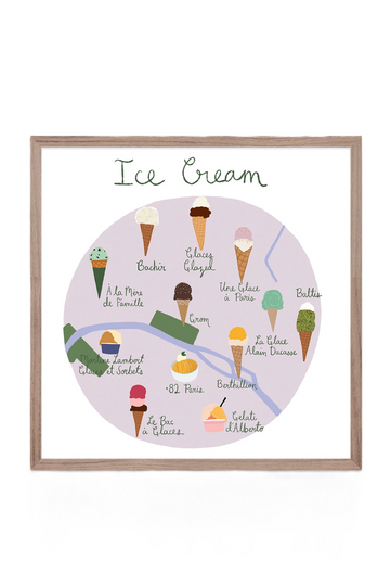 Petite affiche Les meilleures Glaces de Paris
