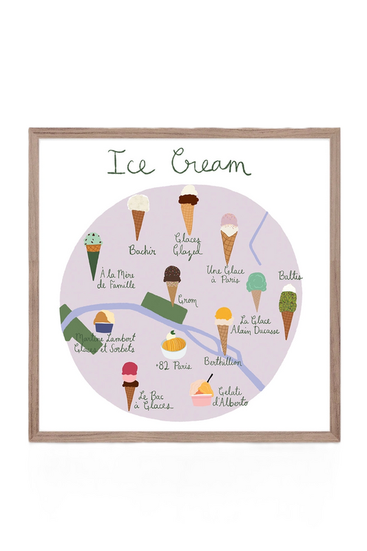 Petite affiche Les meilleures Glaces de Paris