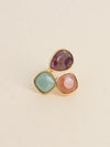 Bague Idrissa - Améthyste, Quartz fraise et Aventurine