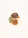Bague Idrissa - Améthyste, Quartz fraise et Aventurine