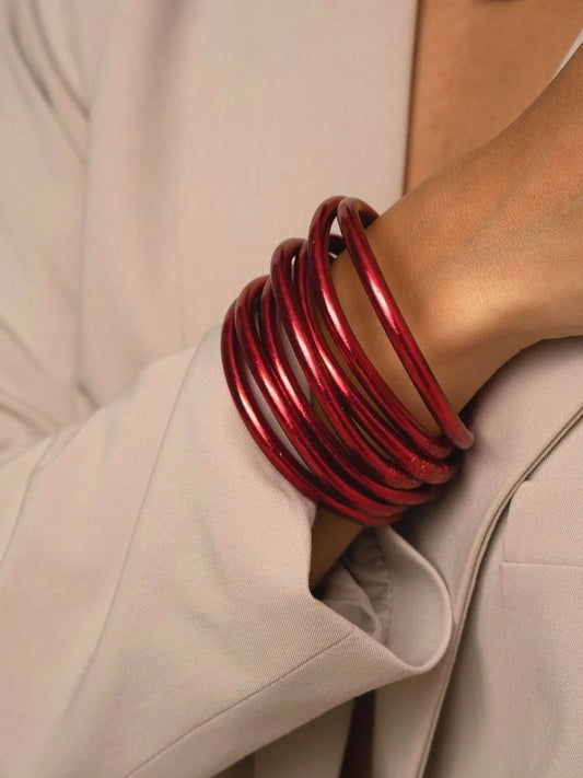 Jonc Bouddhiste Rouge foncé