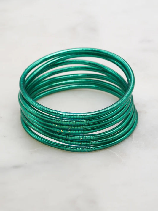 Jonc Bouddhiste fin - Bleu canard