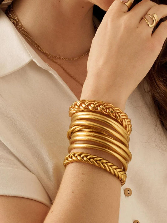 Bracelet Bouddhiste double tresse - Or