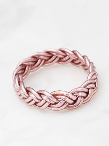 Bracelet Bouddhiste double tresse - Rose gold