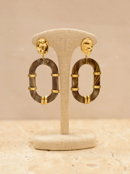 Boucles d'oreilles Keya gris