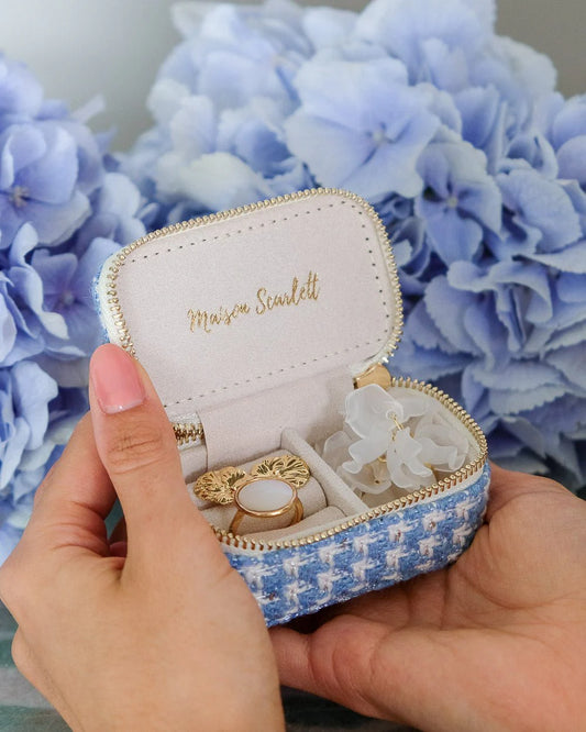 Boite Marie Pied-de-poule Bleu