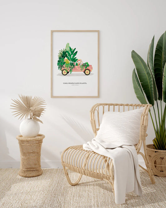 Petite affiche Mehari with plants