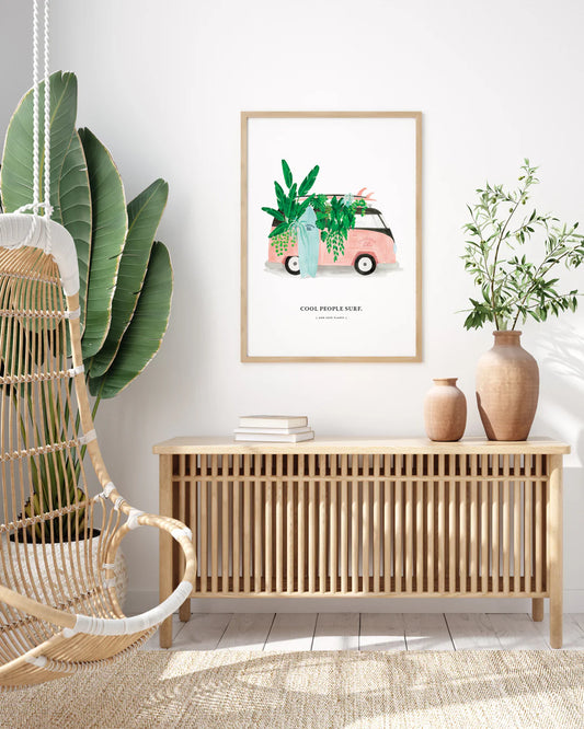 Petite affiche Surf and plants